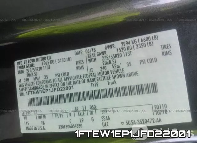 1FTEW1EP1JFD22001 фото 10