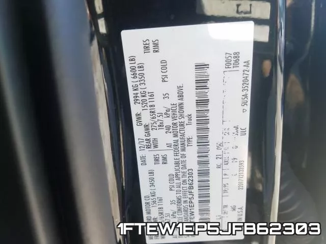 1FTEW1EP5JFB62303 фото 2