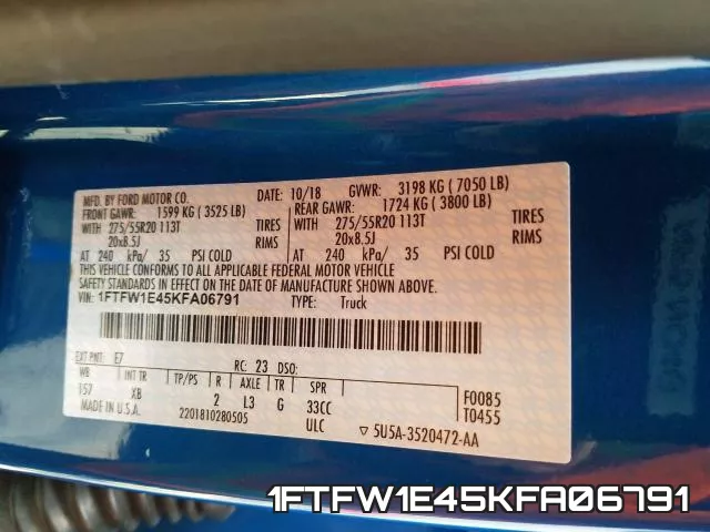 1FTFW1E45KFA06791 фото 2