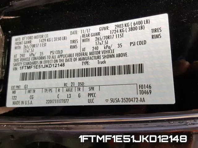 1FTMF1E51JKD12148 фото 2