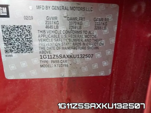 1G11Z5SAXKU132507 фото 2