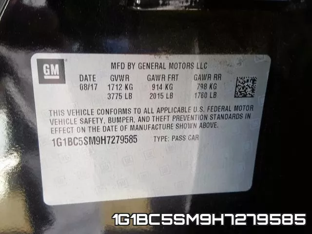 1G1BC5SM9H7279585 фото 2