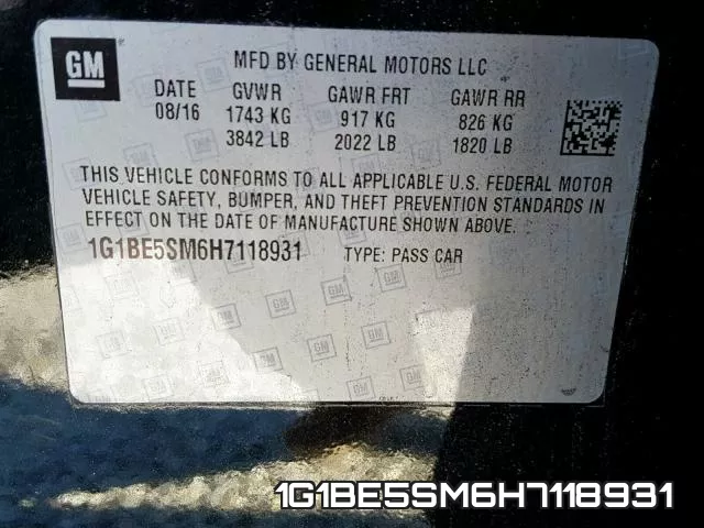 1G1BE5SM6H7118931 фото 2