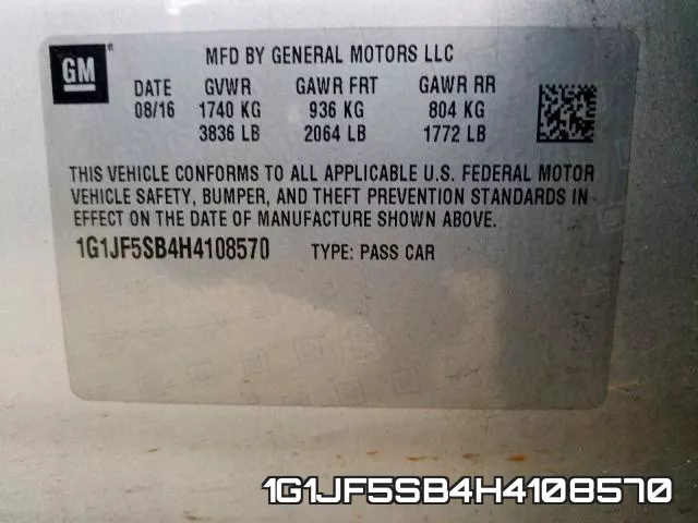 1G1JF5SB4H4108570 фото 2