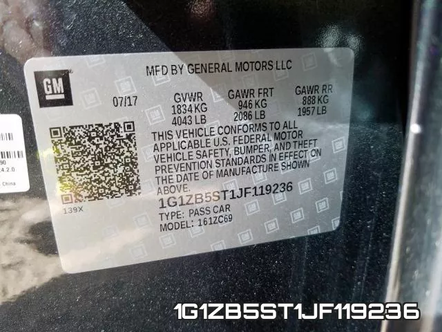 1G1ZB5ST1JF119236 фото 2