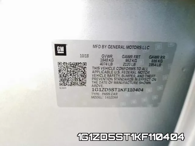1G1ZD5ST1KF110404 фото 2