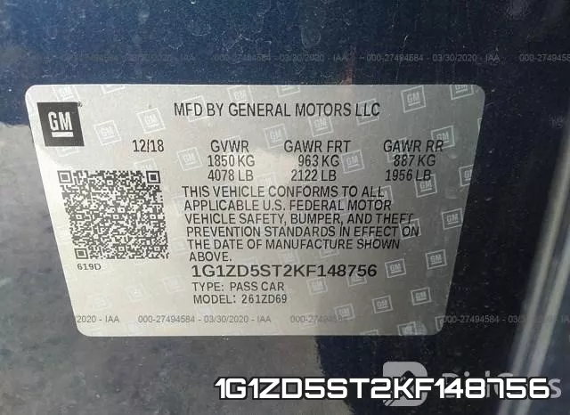 1G1ZD5ST2KF148756 фото 10