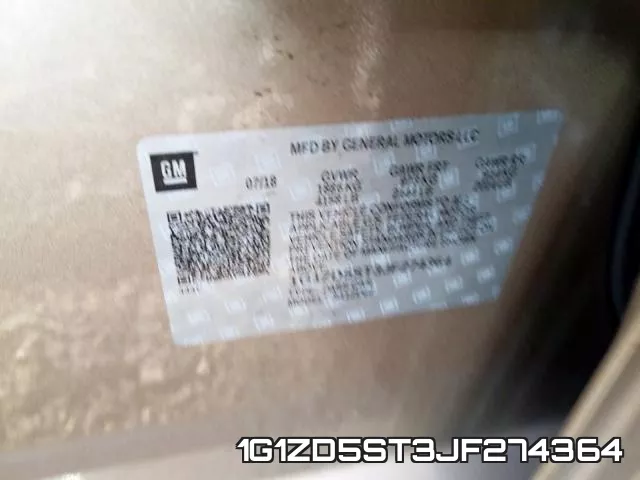 1G1ZD5ST3JF274364 фото 2