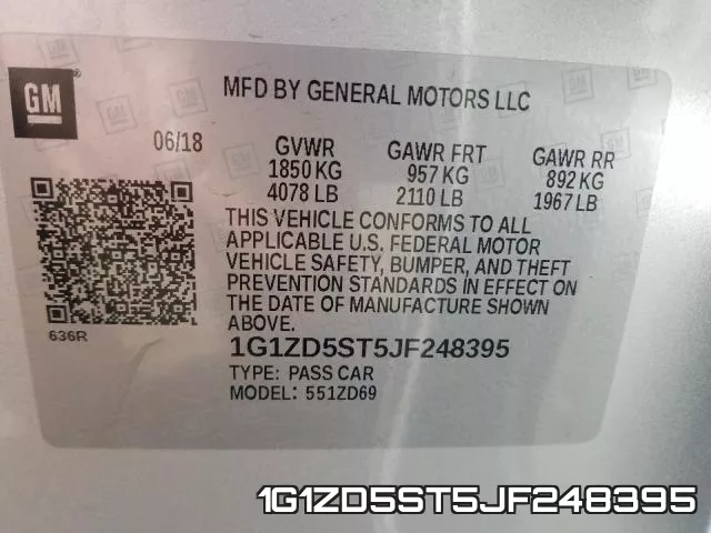 1G1ZD5ST5JF248395 фото 2