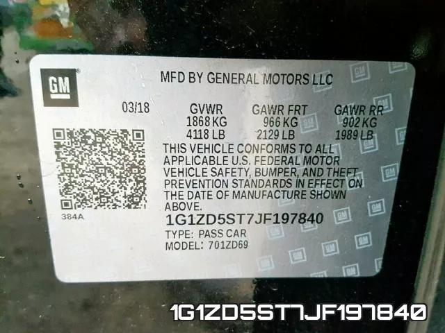 1G1ZD5ST7JF197840 фото 2