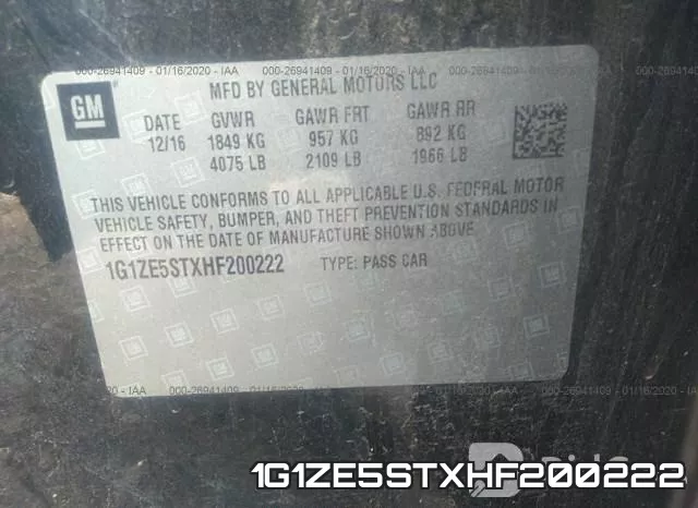 1G1ZE5STXHF200222 фото 10