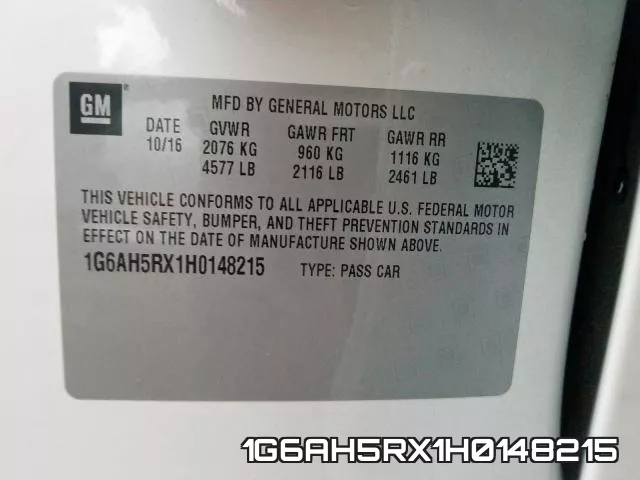 1G6AH5RX1H0148215 фото 2