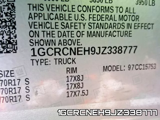 1GCRCNEH9JZ338777 фото 2