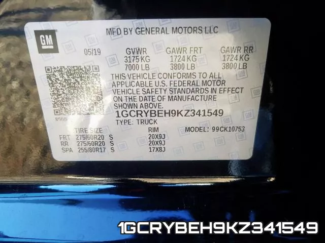 1GCRYBEH9KZ341549 фото 2