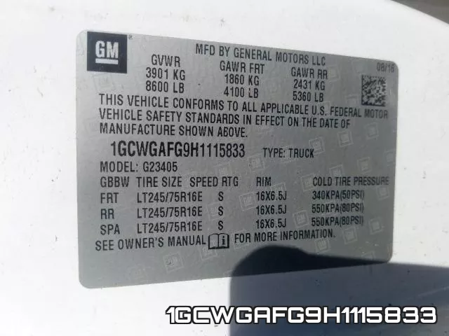 1GCWGAFG9H1115833 фото 2