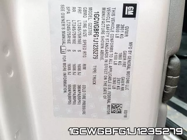 1GCWGBFG1J1235279 фото 2