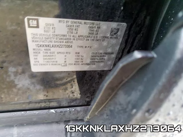 1GKKNKLAXHZ273064 фото 2