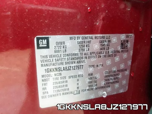 1GKKNSLA8JZ127977 фото 2