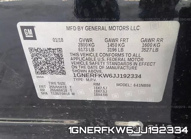 1GNERFKW6JJ192334 фото 10