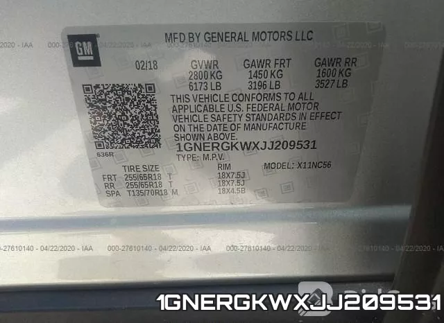 1GNERGKWXJJ209531 фото 10