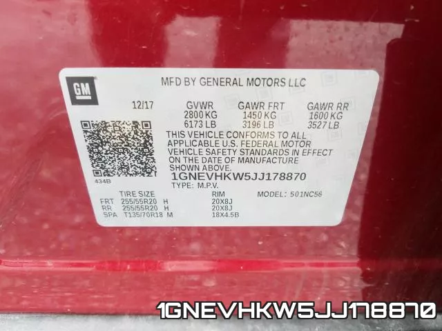 1GNEVHKW5JJ178870 фото 2