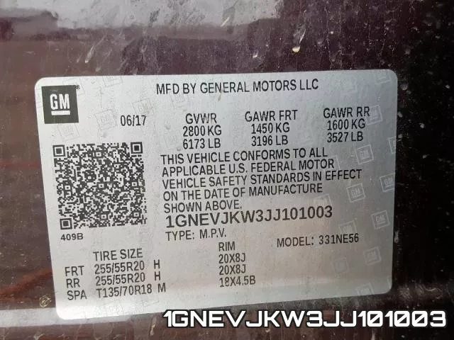 1GNEVJKW3JJ101003 фото 2
