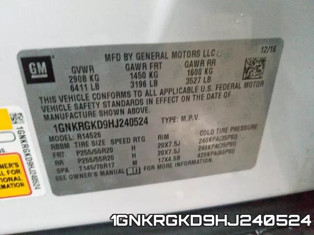 1GNKRGKD9HJ240524 фото 2