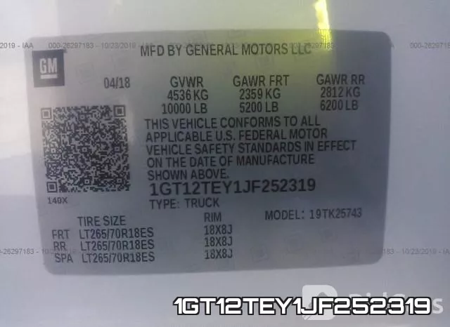 1GT12TEY1JF252319 фото 10