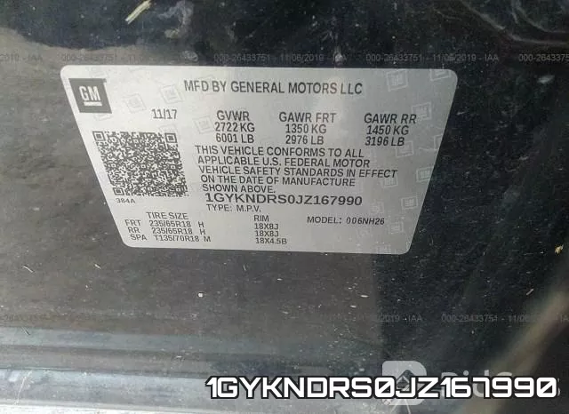 1GYKNDRS0JZ167990 фото 10