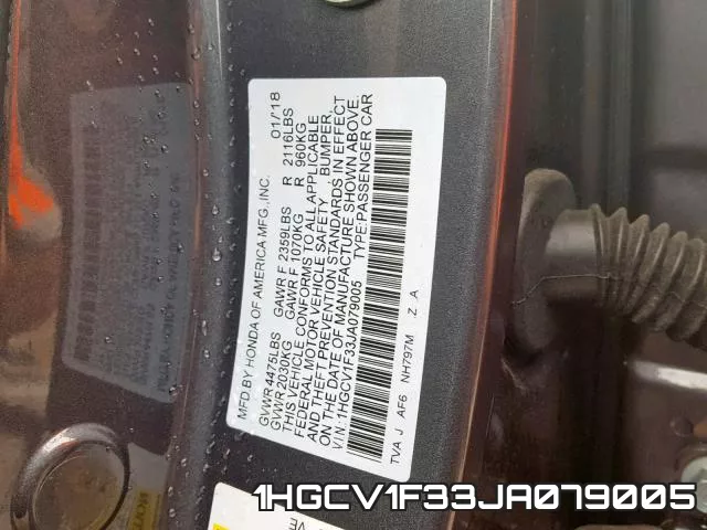 1HGCV1F33JA079005 фото 2