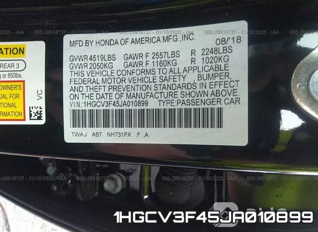 1HGCV3F45JA010899 фото 10