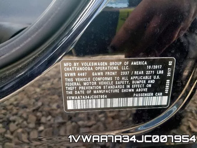 1VWAA7A34JC007954 фото 2