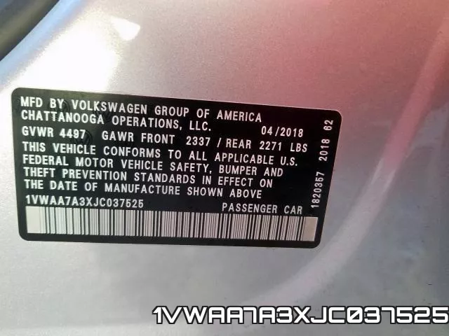 1VWAA7A3XJC037525 фото 2