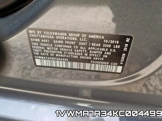 1VWMA7A34KC004499 фото 2