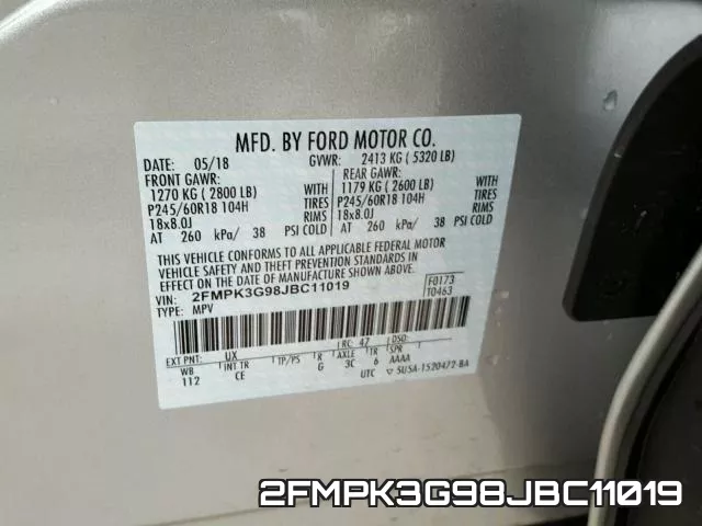 2FMPK3G98JBC11019 фото 2