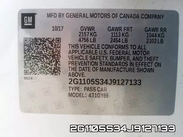 2G1105S34J9127133 фото 2
