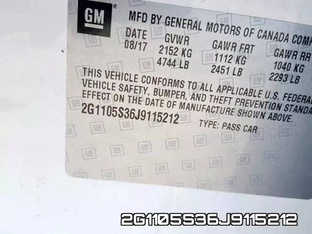 2G1105S36J9115212 фото 2