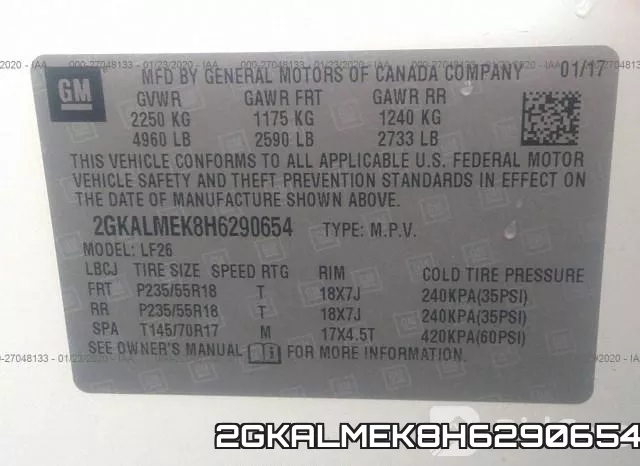 2GKALMEK8H6290654 фото 10