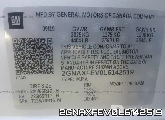 2GNAXFEV0L6142519 фото 10