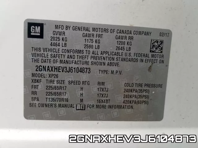 2GNAXHEV3J6104873 фото 2