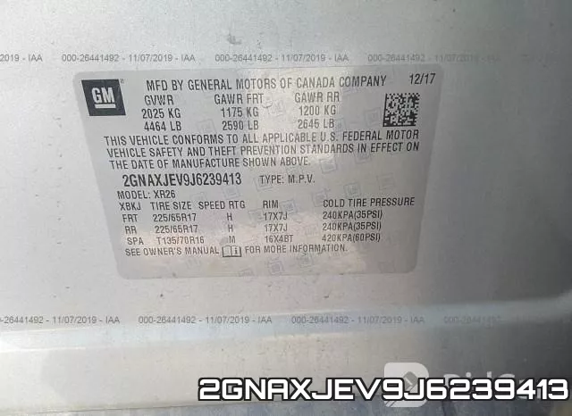 2GNAXJEV9J6239413 фото 10