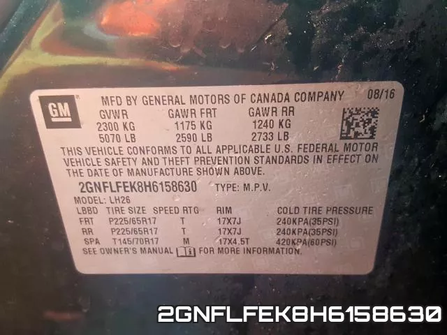 2GNFLFEK8H6158630 фото 2