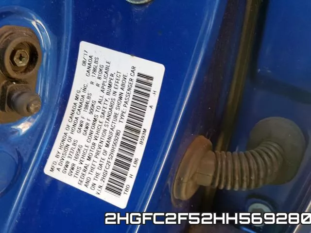 2HGFC2F52HH569280 фото 2