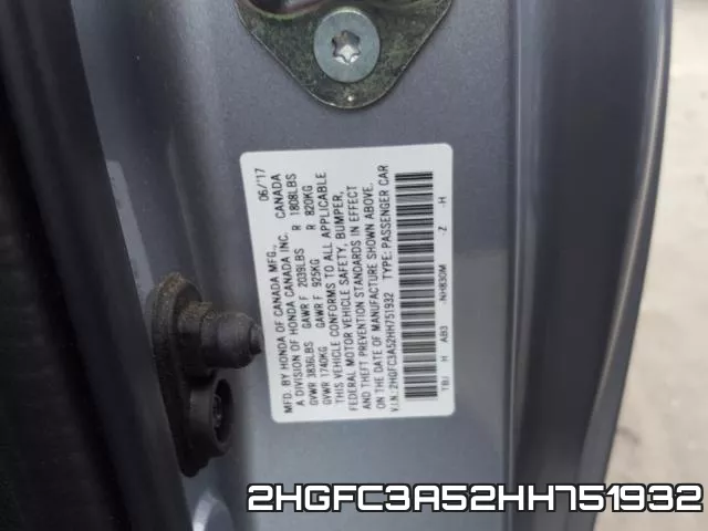 2HGFC3A52HH751932 фото 2