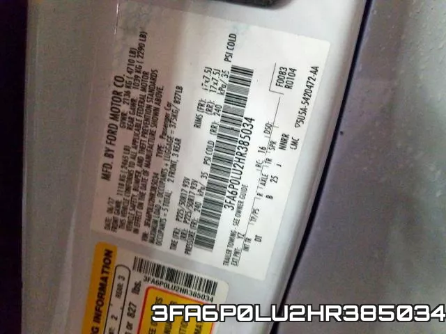 3FA6P0LU2HR385034 фото 2