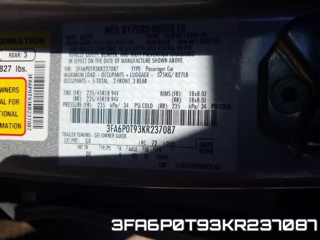 3FA6P0T93KR237087 фото 2