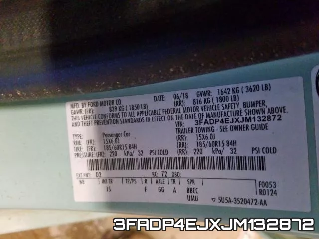 3FADP4EJXJM132872 фото 2