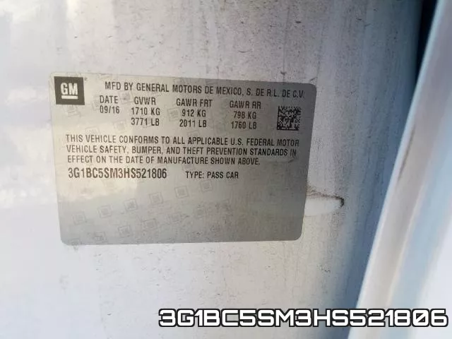 3G1BC5SM3HS521806 фото 2