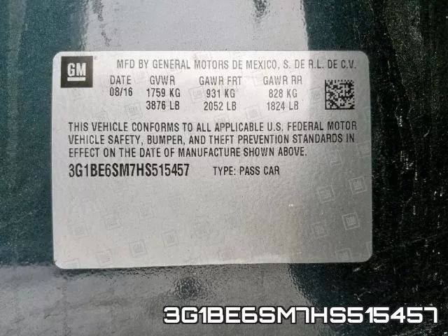 3G1BE6SM7HS515457 фото 2