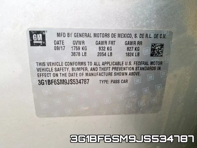 3G1BF6SM9JS534787 фото 2